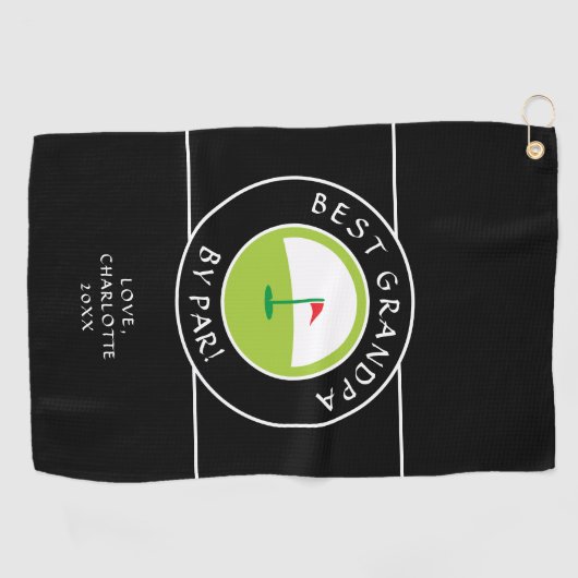 最高のおじいちゃん | おもしろい父の日カスタム ゴルフタオル (横)