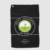 最高のおじいちゃん | おもしろい父の日カスタム ゴルフタオル (正面)