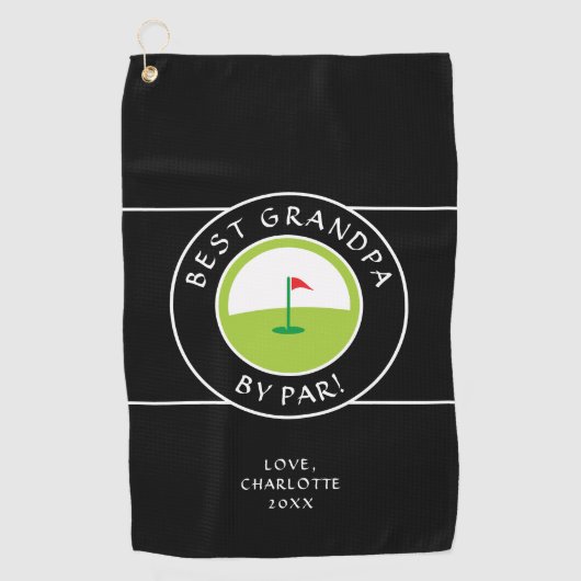 最高のおじいちゃん | おもしろい父の日カスタム ゴルフタオル (正面)