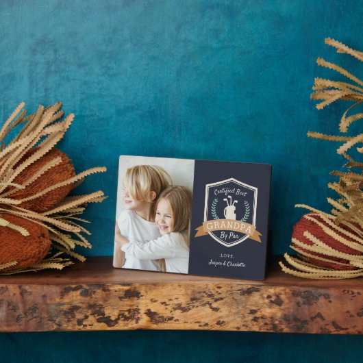 最高のおじいちゃん |ゴルフのおじいちゃん写真 フォトプラーク (側面)