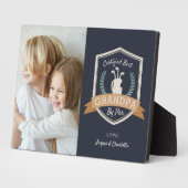 最高のおじいちゃん |ゴルフのおじいちゃん写真 フォトプラーク (側面)