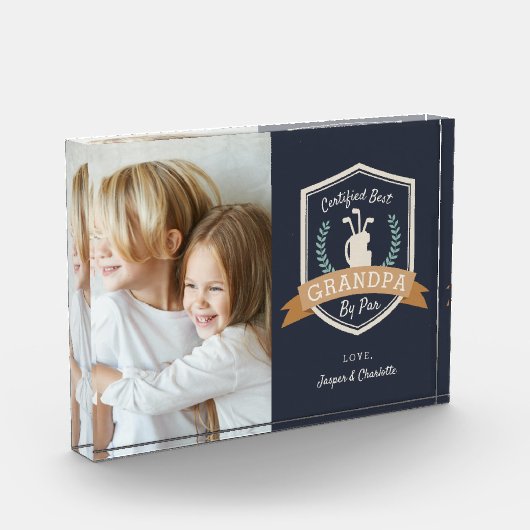 最高のおじいちゃん |ゴルフのおじいちゃん フォトブロック (左)