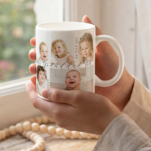 最高のおじいちゃん 4枚の写真 グランドチルドレン コーヒーマグカップ