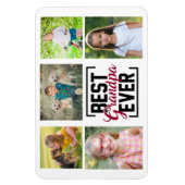 最高のおじいちゃん 5人の孫の写真コラージュ マグネット (縦)