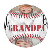 最高のおじいフェイクちゃんマーブル3フォトコラージュ 野球ボール (裏面)