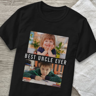 最高のおじさんフォトコラージュTシャツ(2枚の写真で作成可能) Tシャツ