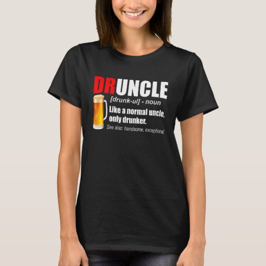 最高のおじさん メンズ Druncle ビールの定義 Tシャツ (正面)