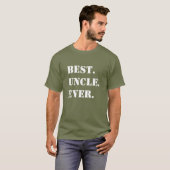 最高のおじさん 白いステンシル文字 グリーンの背景 Tシャツ (正面フル)