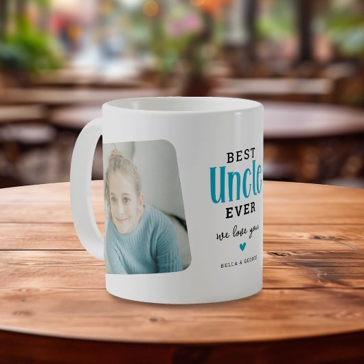 最高のおじさん 2枚の写真 かわいいギフト コーヒーマグカップ