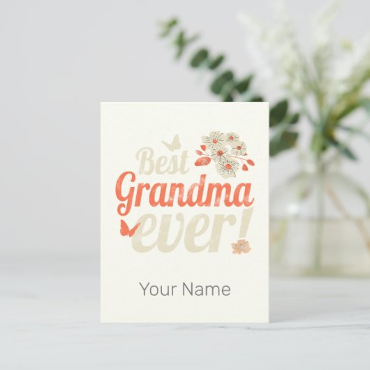 最高のおばあちゃんおばあちゃんヴィンテージおばあちゃん シーズンポストカード (スタンド正面)