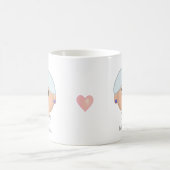 最高のおばあちゃんと編集可能なハート コーヒーマグカップ (中央)