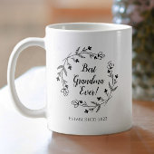 最高のおばあちゃんエバーファミリーフローラリースイヤーブラック コーヒーマグカップ