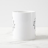 最高のおばあちゃんエバーファミリーフローラリースイヤーブラック ジャンボコーヒーマグカップ (正面)