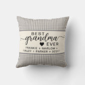 最高のおばあちゃんエバー名前をカスタムするホリデーギフト クッション (裏面)