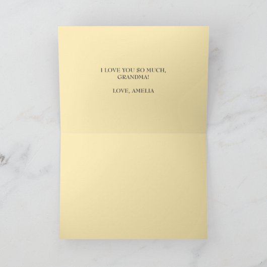 最高のおばあちゃんカスタムは母の日の写真ゴールデン カード (内部)