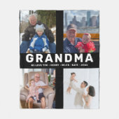 最高のおばあちゃんカスタム- 4-Photo Father's Day フリースブランケット (正面)