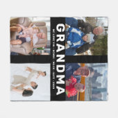 最高のおばあちゃんカスタム- 4-Photo Father's Day フリースブランケット (正面(横))