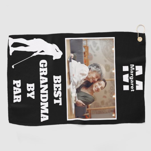 最高のおばあちゃんバイパーのゴルフ写真カスタム付き ゴルフタオル (横)