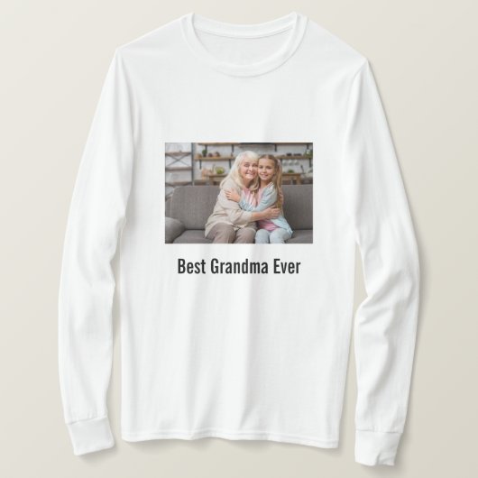 最高のおばあちゃん写真カスタム写真 Tシャツ (デザイン正面)