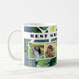 最高のおばあちゃん写真コラージュ水の色葉の コーヒーマグカップ