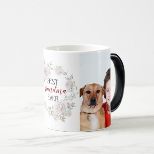 最高のおばあちゃん母の日の写真コラージュ モーフィングマグカップ (正面右)