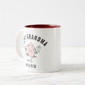 最高のおばあちゃん水カラーフローラパーソナライズされた ツートーンマグカップ (正面左)
