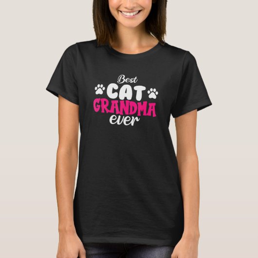 最高のおばあちゃん猫 いつだって最高のおばあちゃん Tシャツ (正面)