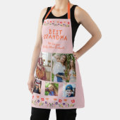 最高のおばあちゃん花ピンク5フォトコラージュキープサケ エプロン (インサイチュ)