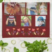 最高のおばあちゃん花5 Photo Collage Keepsake キッチンタオル (折り畳み)
