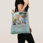 最高のおばあちゃん花5 Photo Collage Keepsake トートバッグ (クローズアップ)
