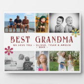 最高のおばあちゃん花6 Photo Collage Keepsake フォトプラーク (正面)