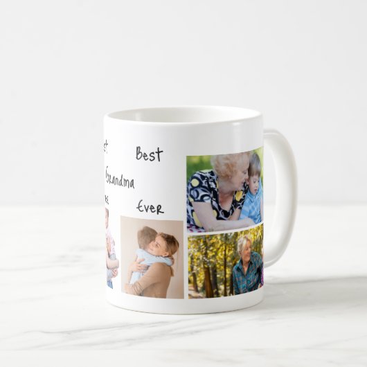 最高のおばあちゃん5写真集かわいい コーヒーマグカップ (正面右)