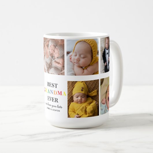 最高のおばあちゃん | かわいい写真コラージュ コーヒーマグカップ (正面右)
