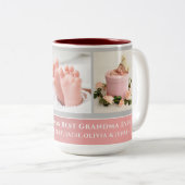 最高のおばあちゃん |エレガント Script 3 Photo Collage ツートーンマグカップ (正面右)