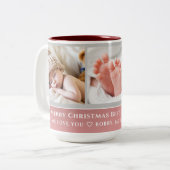 最高のおばあちゃん |エレガント Script 3 Photo Collage ツートーンマグカップ (正面左)