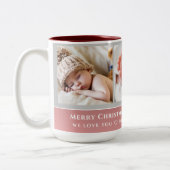 最高のおばあちゃん |エレガント Script 3 Photo Collage ツートーンマグカップ (左)