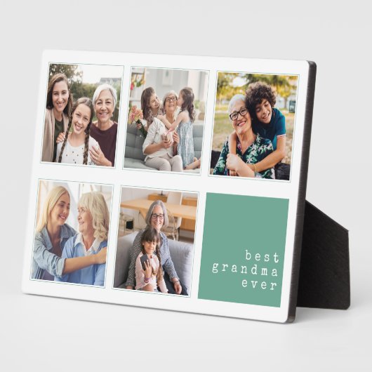 最高のおばあちゃん |コラージュモダン フォトプラーク (側面)