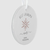 最高のおばあちゃん |バラ金ゴールドスノーフレークと写真 オーナメント (正面)