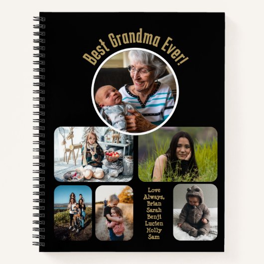 最高のおばあちゃん！フォトコラージュ ノートブック (正面)