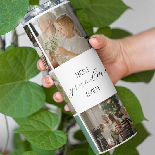 最高のおばあちゃん |写真のコラージュ |ティール（緑がかった色） タンブラー