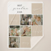 最高のおばあちゃん |写真のコラージュ | Mocha シェルパブランケット (正面)