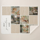 最高のおばあちゃん |写真のコラージュ | Mocha シェルパブランケット (正面(横))