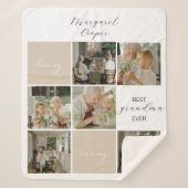 最高のおばあちゃん |写真のコラージュ | Mocha シェルパブランケット (正面)