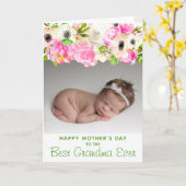 最高のおばあちゃん| 母の日| フローラの緑 カード (黄色い花)