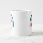 最高のおばあちゃん 虹 ジャンボコーヒーマグカップ (正面)