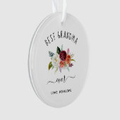 最高のおばあちゃん | Burgundy Bohoのフローラ写真 オーナメント (正面)