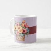 最高のおばさんへ ガーベラの花 ブルゴーニュ コーヒーマグカップ (正面左)