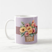 最高のおばさんへ ガーベラの花 ブルゴーニュ コーヒーマグカップ (左)
