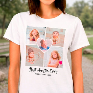 最高のおばさんへ 5枚の写真コラージュ Tシャツ