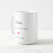 最高のおばさん 名前と日付入り コーヒーマグカップ (正面左)